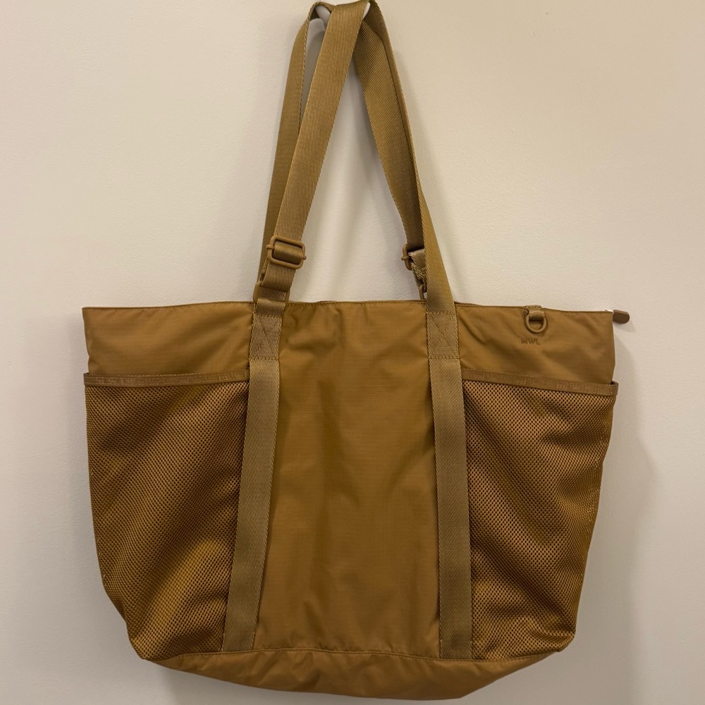 NWT Madewell MWL Dark Mustard/Tan (Re)sourced Ripstop Large Nylon Tote gym bag